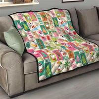 Mele Kalikimaka Hawaii Christmas Quilt Funny Santan Hippie Style