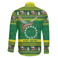 Meri Kiritimiti Cook Islands Christmas Family Matching Off The Shoulder Long Sleeve Dress and Hawaiian Shirt Maroro Flying Fish and White Stars