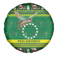 Meri Kiritimiti Cook Islands Christmas Spare Tire Cover Maroro Flying Fish and White Stars