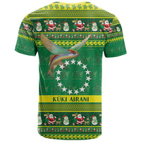 Meri Kiritimiti Cook Islands Christmas T Shirt Maroro Flying Fish and White Stars