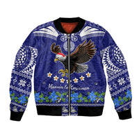 American Samoa Christmas Bomber Jacket Manuia le Kerisimasi Polynesian Tribal LT9 Unisex Blue - Polynesian Pride
