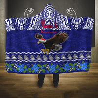 American Samoa Christmas Hooded Blanket Manuia le Kerisimasi Polynesian Tribal LT9 One Size Blue - Polynesian Pride