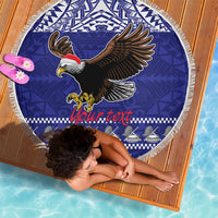 Personalised American Samoa Christmas Beach Blanket Manuia le Kerisimasi Polynesian Tribal LT9 - Polynesian Pride