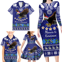 Personalised American Samoa Christmas Family Matching Long Sleeve Bodycon Dress and Hawaiian Shirt Manuia le Kerisimasi Polynesian Tribal LT9 - Polynesian Pride