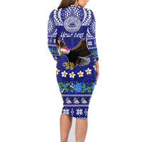 Personalised American Samoa Christmas Family Matching Long Sleeve Bodycon Dress and Hawaiian Shirt Manuia le Kerisimasi Polynesian Tribal LT9 - Polynesian Pride