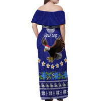 Personalised American Samoa Christmas Off Shoulder Maxi Dress Manuia le Kerisimasi Polynesian Tribal LT9 - Polynesian Pride