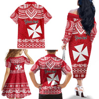 Personalised Wallis and Futuna Christmas Family Matching Off Shoulder Long Sleeve Dress and Hawaiian Shirt Polynesian Tribal LT9 - Polynesian Pride