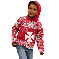 Personalised Wallis and Futuna Christmas Kid Hoodie Polynesian Tribal LT9 - Polynesian Pride