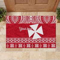 Personalised Wallis and Futuna Christmas Rubber Doormat Polynesian Tribal LT9 - Polynesian Pride