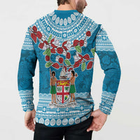 Fijian Tagimoucia Flowers Button Sweatshirt Christmas Coquette bow LT9 - Polynesian Pride