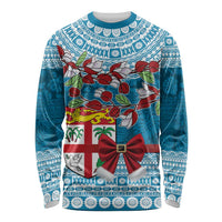 Fijian Tagimoucia Flowers Long Sleeve Shirt Christmas Coquette bow LT9 Unisex Blue - Polynesian Pride