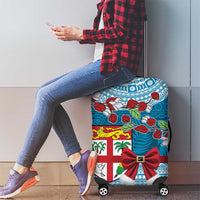 Fijian Tagimoucia Flowers Luggage Cover Christmas Coquette bow LT9 - Polynesian Pride