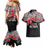 Aotearoa Toitu Te Tiriti Couples Matching Mermaid Dress and Hawaiian Shirt New Zealand Stand Together Stand Stronger
