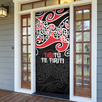 Aotearoa Toitu Te Tiriti Door Cover New Zealand Stand Together Stand Stronger - Polynesian Pride