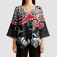 Aotearoa Toitu Te Tiriti Kimono Sleeve Blouse New Zealand Stand Together Stand Stronger - Polynesian Pride