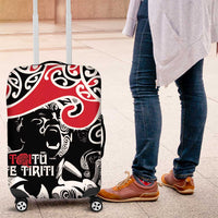Aotearoa Toitu Te Tiriti Luggage Cover New Zealand Stand Together Stand Stronger LT9 Black - Polynesian Pride