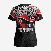 Aotearoa Toitu Te Tiriti Scrub Top New Zealand Stand Together Stand Stronger - Polynesian Pride