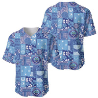 Federated States of Micronesia Merry Christmas Baseball Jersey Pacific Patchwork Xmas Vibes - Polynesian Pride
