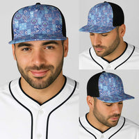 Federated States of Micronesia Merry Christmas Baseball Net Cap Pacific Patchwork Xmas Vibes - Polynesian Pride