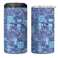Federated States of Micronesia Merry Christmas 4 in 1 Can Cooler Tumbler Pacific Patchwork Xmas Vibes - Polynesian Pride