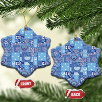 Federated States of Micronesia Merry Christmas Ceramic Ornament Pacific Patchwork Xmas Vibes - Polynesian Pride