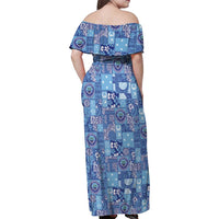 Federated States of Micronesia Merry Christmas Family Matching Off Shoulder Maxi Dress and Hawaiian Shirt Pacific Patchwork Xmas Vibes LT9 - Polynesian Pride