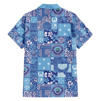Federated States of Micronesia Merry Christmas Family Matching Off Shoulder Short Dress and Hawaiian Shirt Pacific Patchwork Xmas Vibes LT9 - Polynesian Pride
