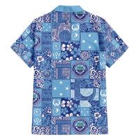 Federated States of Micronesia Merry Christmas Family Matching Short Sleeve Bodycon Dress and Hawaiian Shirt Pacific Patchwork Xmas Vibes LT9 - Polynesian Pride