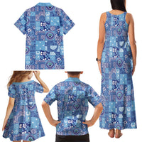 Federated States of Micronesia Merry Christmas Family Matching Tank Maxi Dress and Hawaiian Shirt Pacific Patchwork Xmas Vibes LT9 - Polynesian Pride