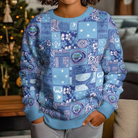 Federated States of Micronesia Merry Christmas Kid Ugly Christmas Sweater Pacific Patchwork Xmas Vibes - Polynesian Pride