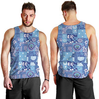 Federated States of Micronesia Merry Christmas Men Tank Top Pacific Patchwork Xmas Vibes - Polynesian Pride