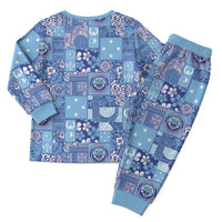 Federated States of Micronesia Merry Christmas Pajama Set Pacific Patchwork Xmas Vibes - Polynesian Pride