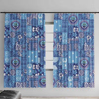 Federated States of Micronesia Merry Christmas Window Curtain Pacific Patchwork Xmas Vibes - Polynesian Pride