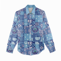 Federated States of Micronesia Merry Christmas Women Casual Shirt Pacific Patchwork Xmas Vibes - Polynesian Pride