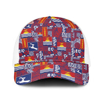 Kiribati Tekeraoi n te Kiritimati Baseball Net Cap Pacific Patchwork Xmas Vibes - Polynesian Pride