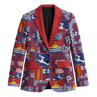 Kiribati Tekeraoi n te Kiritimati Blazer Pacific Patchwork Xmas Vibes - Polynesian Pride
