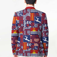Kiribati Tekeraoi n te Kiritimati Blazer Pacific Patchwork Xmas Vibes - Polynesian Pride