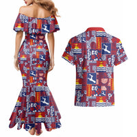 Kiribati Tekeraoi n te Kiritimati Couples Matching Mermaid Dress and Hawaiian Shirt Pacific Patchwork Xmas Vibes - Polynesian Pride
