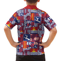 Kiribati Tekeraoi n te Kiritimati Family Matching Long Sleeve Bodycon Dress and Hawaiian Shirt Pacific Patchwork Xmas Vibes LT9 - Polynesian Pride
