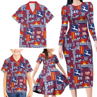 Kiribati Tekeraoi n te Kiritimati Family Matching Long Sleeve Bodycon Dress and Hawaiian Shirt Pacific Patchwork Xmas Vibes LT9 - Polynesian Pride