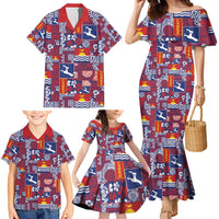 Kiribati Tekeraoi n te Kiritimati Family Matching Mermaid Dress and Hawaiian Shirt Pacific Patchwork Xmas Vibes LT9 - Polynesian Pride