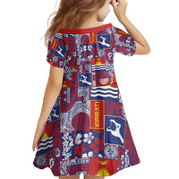 Kiribati Tekeraoi n te Kiritimati Family Matching Off Shoulder Maxi Dress and Hawaiian Shirt Pacific Patchwork Xmas Vibes - Polynesian Pride