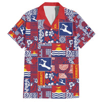 Kiribati Tekeraoi n te Kiritimati Family Matching Off Shoulder Maxi Dress and Hawaiian Shirt Pacific Patchwork Xmas Vibes - Polynesian Pride