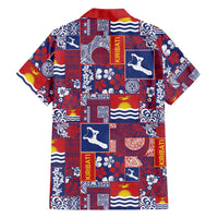 Kiribati Tekeraoi n te Kiritimati Family Matching Off Shoulder Short Dress and Hawaiian Shirt Pacific Patchwork Xmas Vibes LT9 - Polynesian Pride