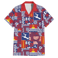 Kiribati Tekeraoi n te Kiritimati Family Matching Summer Maxi Dress and Hawaiian Shirt Pacific Patchwork Xmas Vibes LT9 Dad's Shirt - Short Sleeve Red - Polynesian Pride