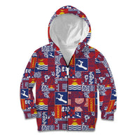 Kiribati Tekeraoi n te Kiritimati Kid Hoodie Pacific Patchwork Xmas Vibes - Polynesian Pride