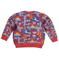 Kiribati Tekeraoi n te Kiritimati Kid Ugly Christmas Sweater Pacific Patchwork Xmas Vibes - Polynesian Pride