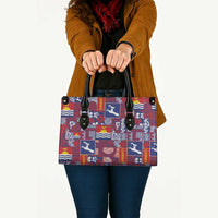 Kiribati Tekeraoi n te Kiritimati Leather Bag Pacific Patchwork Xmas Vibes - Polynesian Pride
