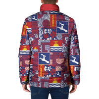 Kiribati Tekeraoi n te Kiritimati Padded Jacket Pacific Patchwork Xmas Vibes - Polynesian Pride