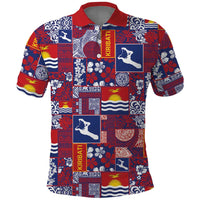 Kiribati Tekeraoi n te Kiritimati Polo Shirt Pacific Patchwork Xmas Vibes - Polynesian Pride